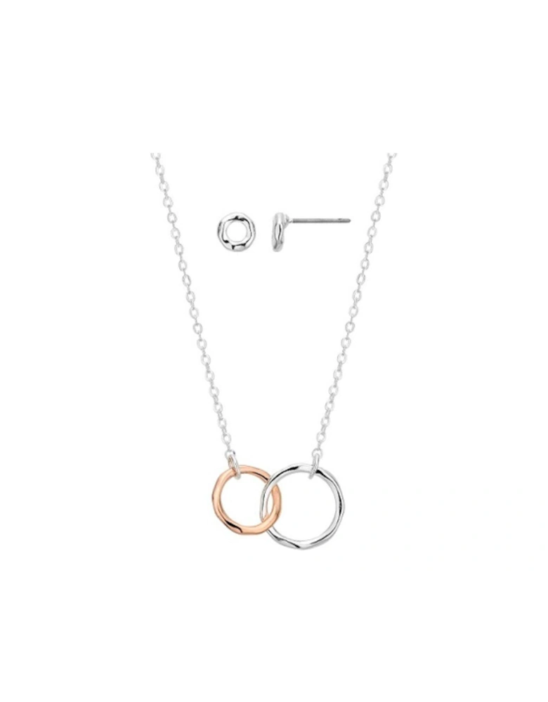 Entwined Rings Earring And Pendant Set