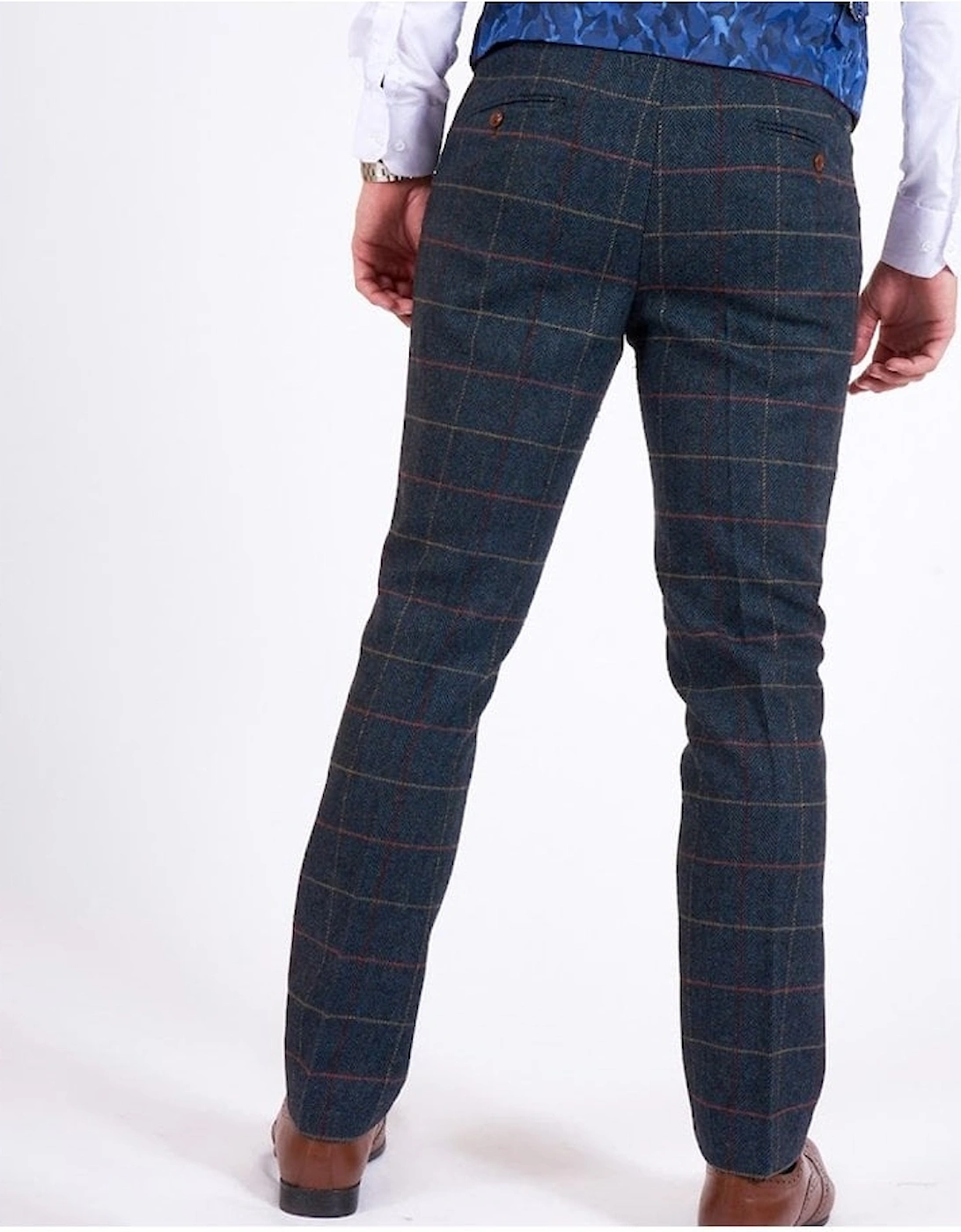 Eton Navy Check Trouser