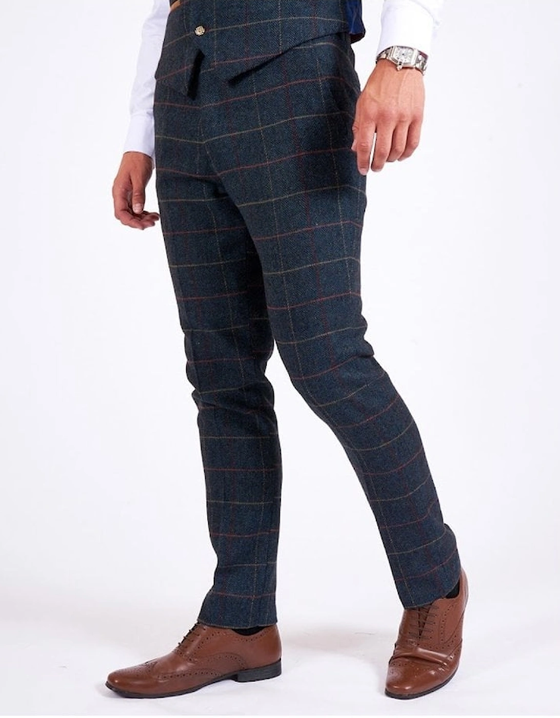 Eton Navy Check Trouser