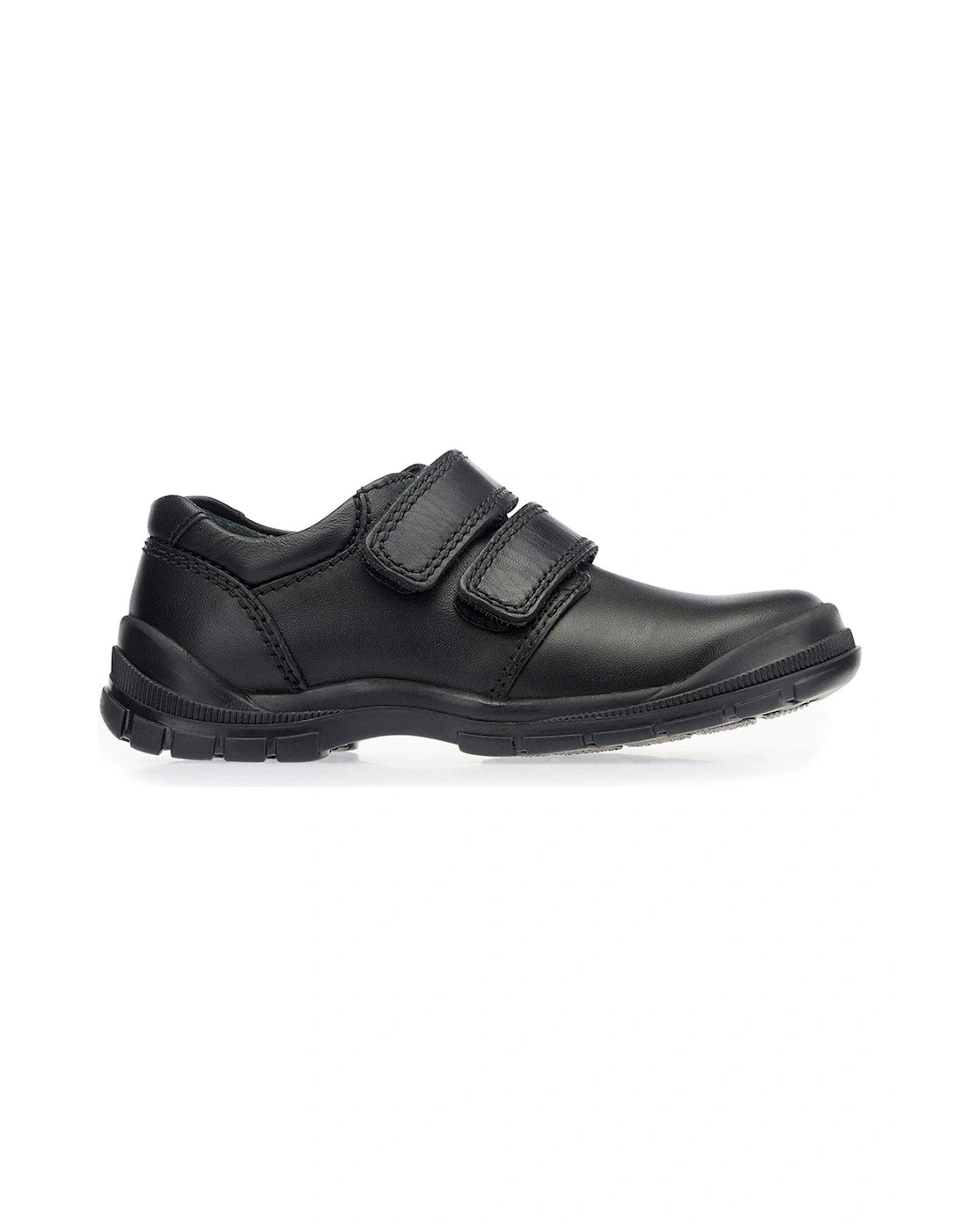 Engineer Black Leather Rip Tape Smart Boys School Shoes, 2 of 1