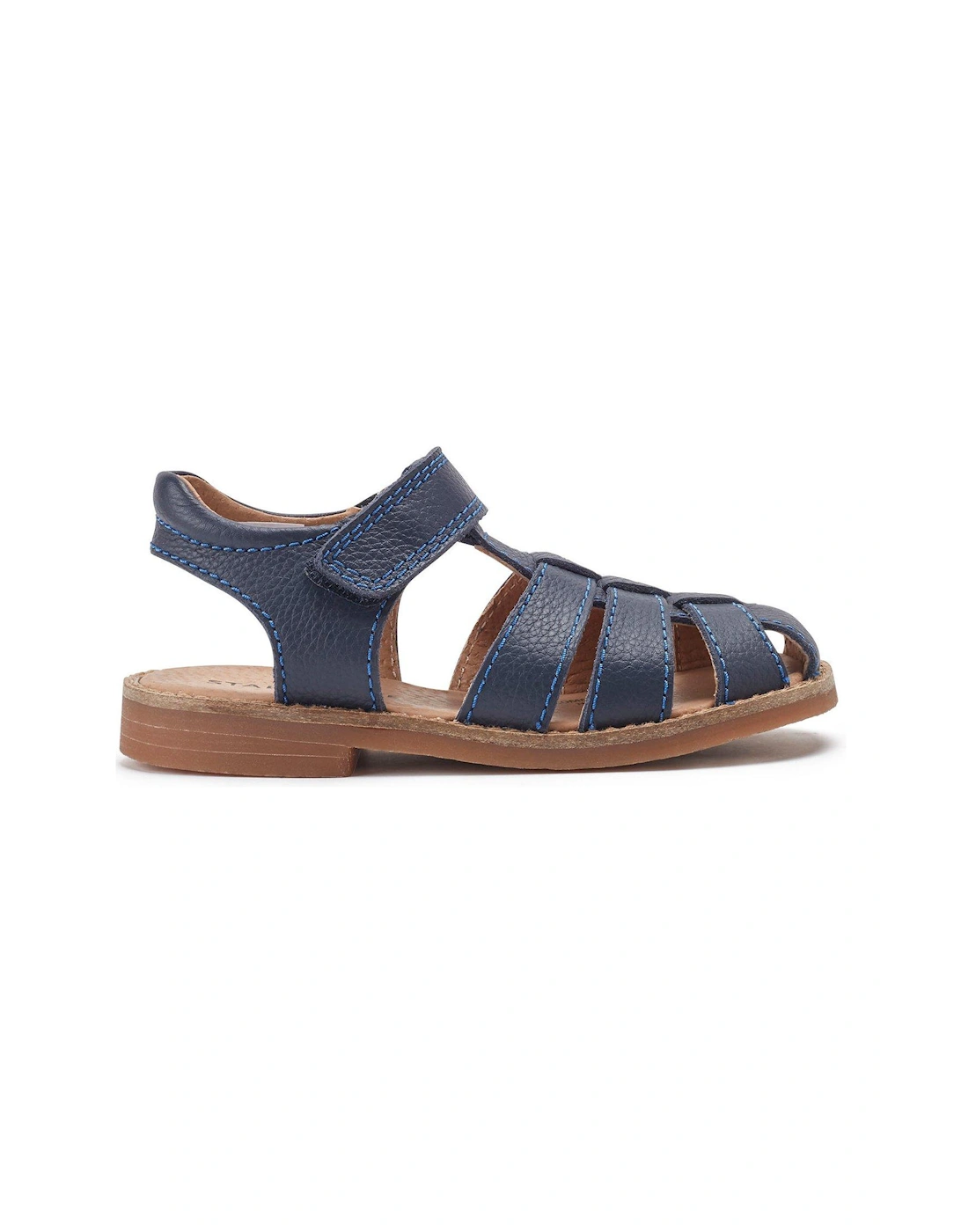 Pier Boys Soft Navy Blue Leather Easy Riptape Fisherman Style Summer Sandals - Navy Blue, 2 of 1