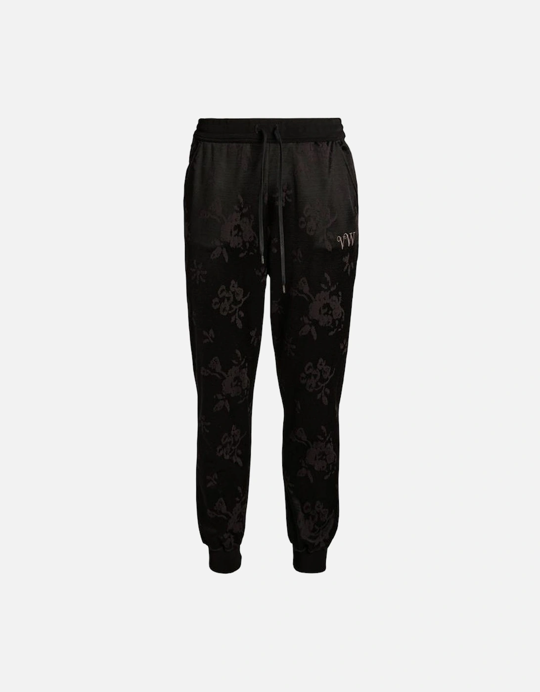 Unisex Floral Jacquard Sweatpants Black, 2 of 1