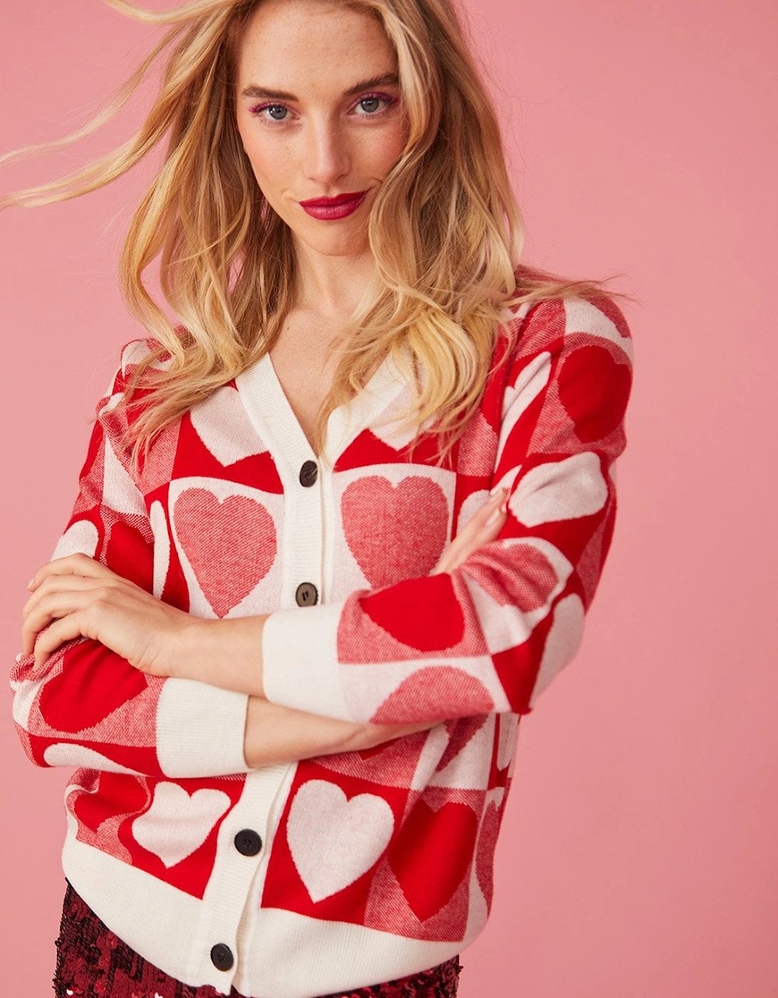 Love Heart Cashmere and Banana Peel Cardigan