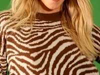 Zebra Print Cashmere Sweater