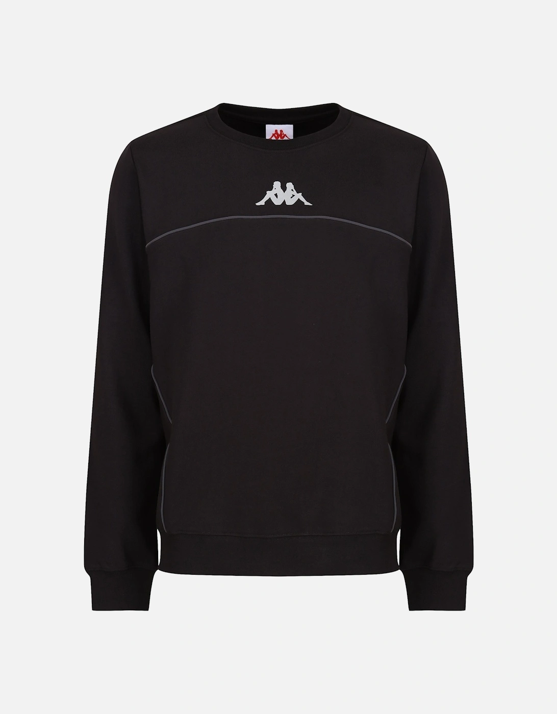 Kappa Men's Authentic Futur Faniver Men's Regular Fit Crew Neck Sweatshirt | Black-Grey/Silver - Size: 38/Regular