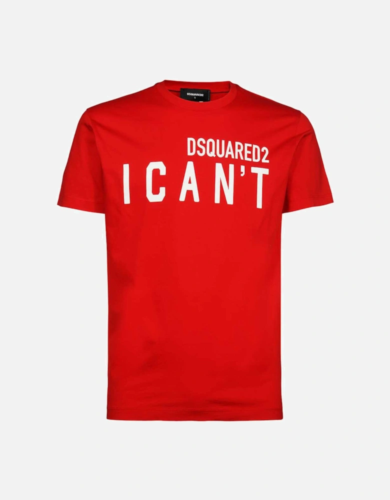 Men's "I CAN'T" Logo T-Shirt Red