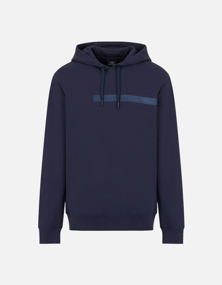 Pullover Tape Detail Lined Hoodie Navy Blazer