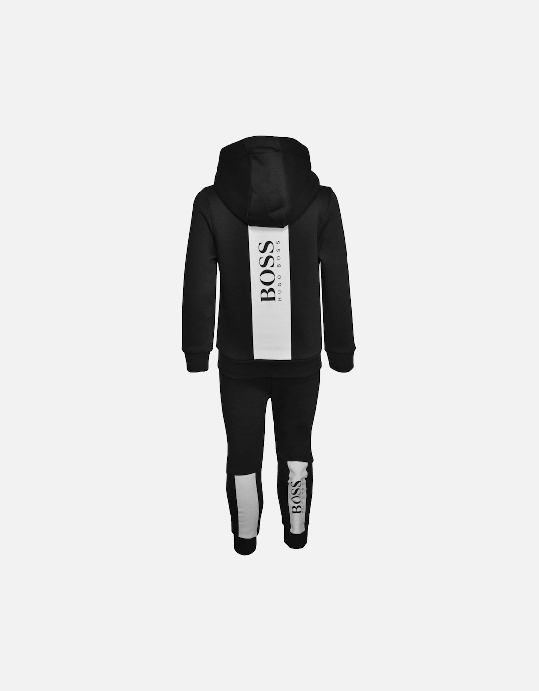 Boy's Black Hooded Tracksuit