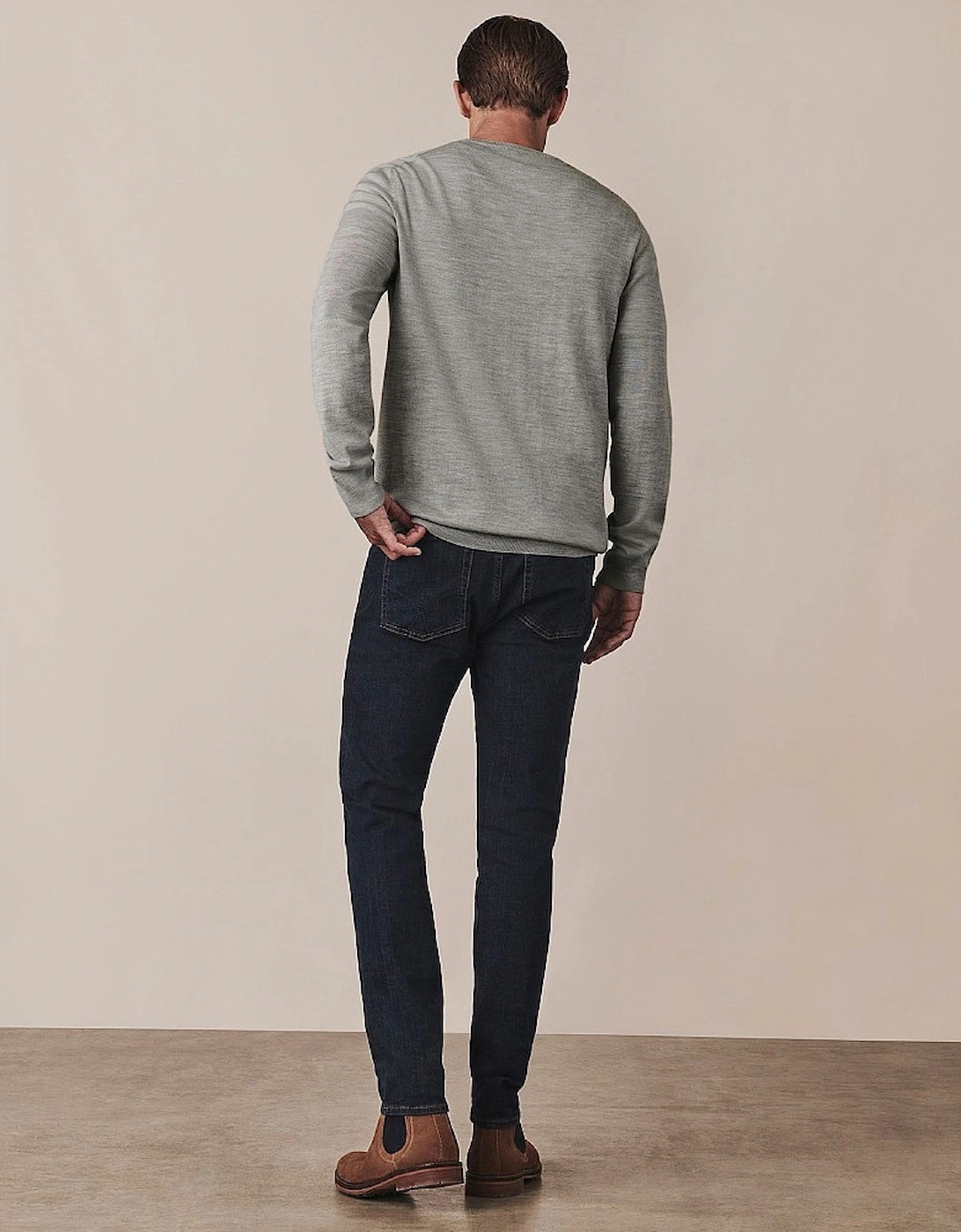 Mens Merino Wool V Neck Sweater Jumper