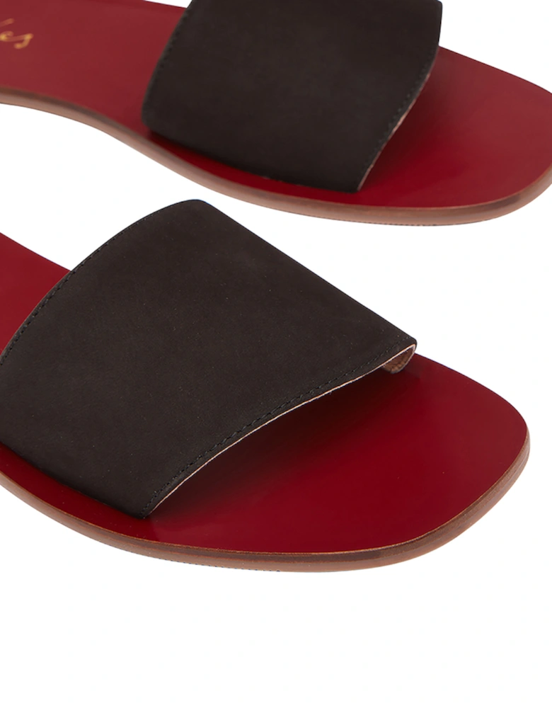 Womens Dayton Slip On Leather Slider Sandals