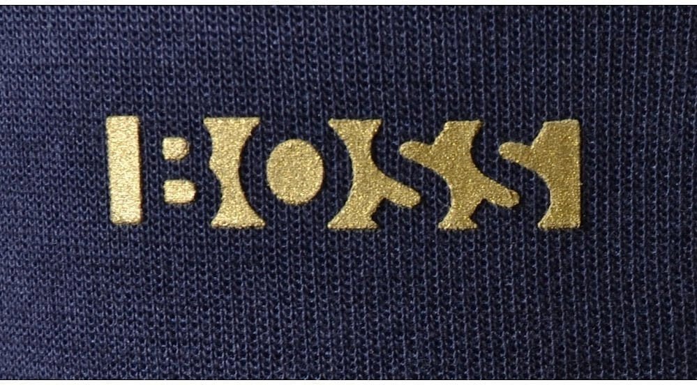 Boy's Navy Tracksuit Pants With Gold Logo