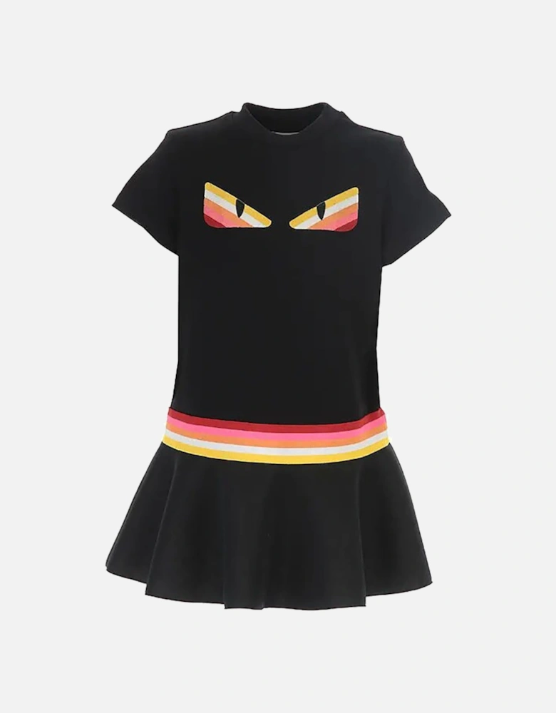 Girls Eye Skirt Dress Black