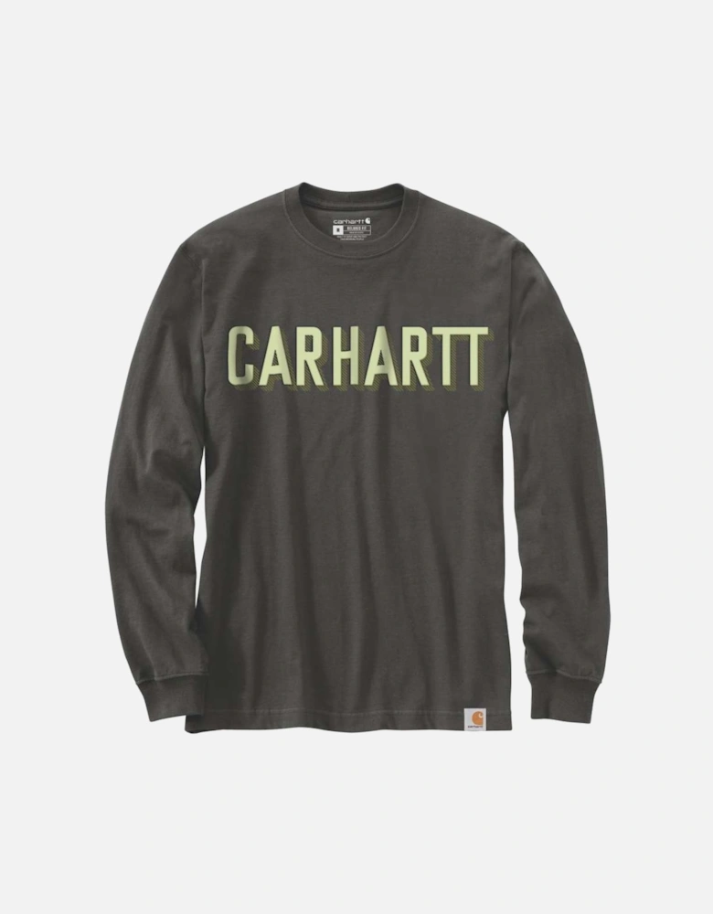 Carhartt Mens Workwear Logo Relaxed Fit Long Sleeve T Shirt