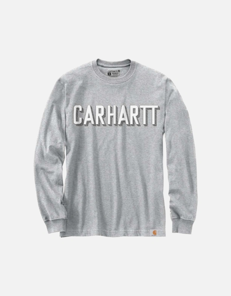 Carhartt Mens Workwear Logo Relaxed Fit Long Sleeve T Shirt