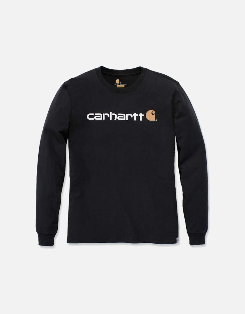 Carhartt Mens Core Logo Long Sleeve Cotton Crewneck T Shirt