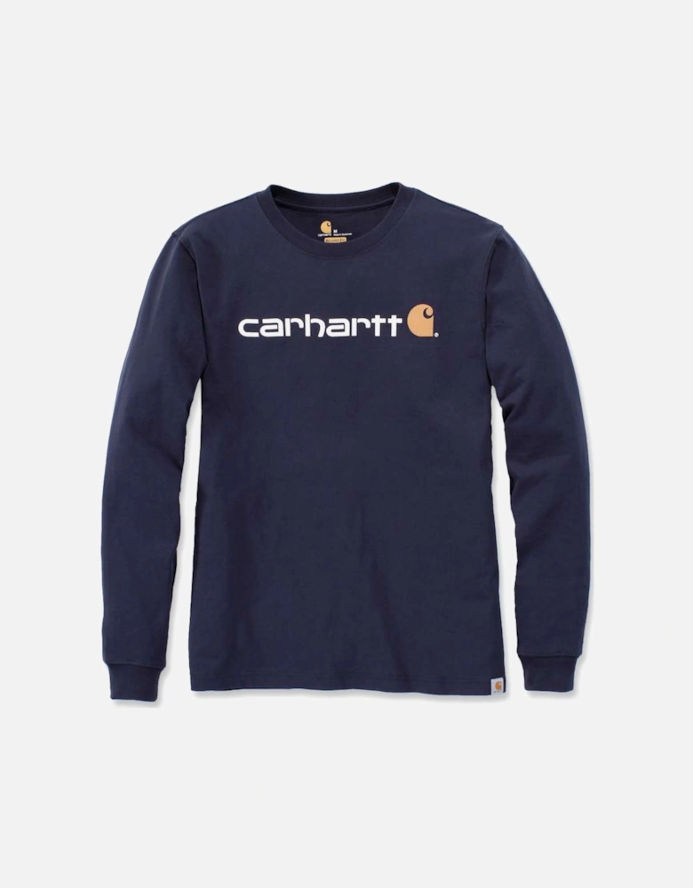 Carhartt Mens Core Logo Long Sleeve Cotton Crewneck T Shirt
