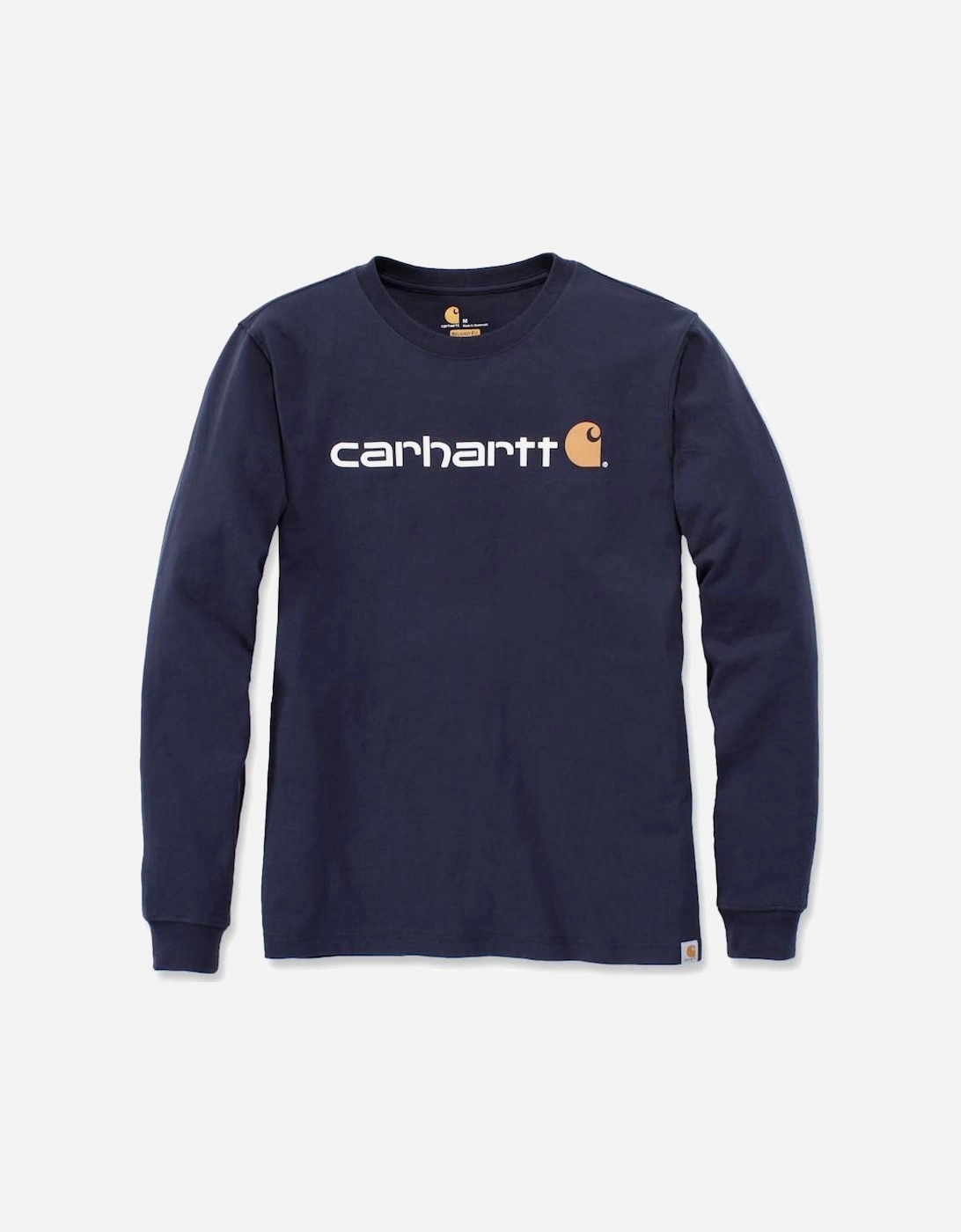 Carhartt Mens Core Logo Long Sleeve Cotton Crewneck T Shirt, 2 of 1