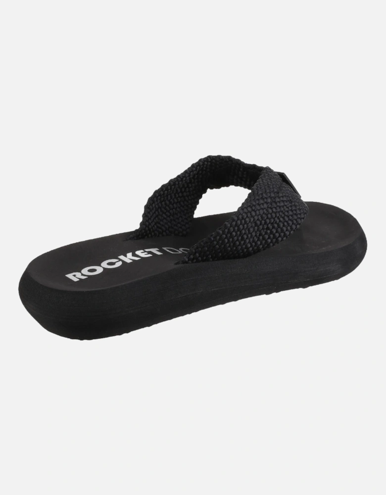 Womens Ladies Sunset Slip on Textile Flip Flop Sandals