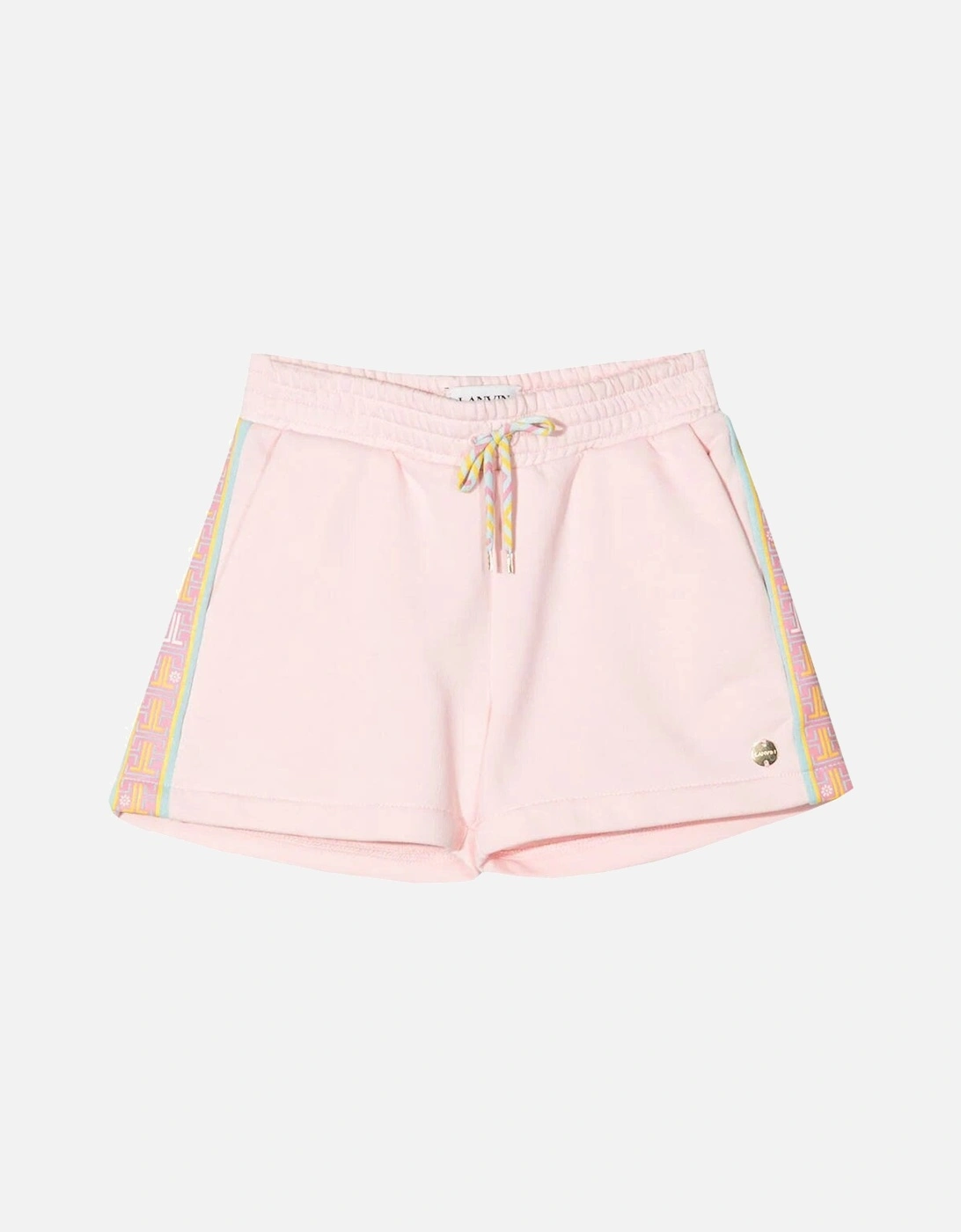 Girls Side Stripe Sweat Shorts Pink, 4 of 3
