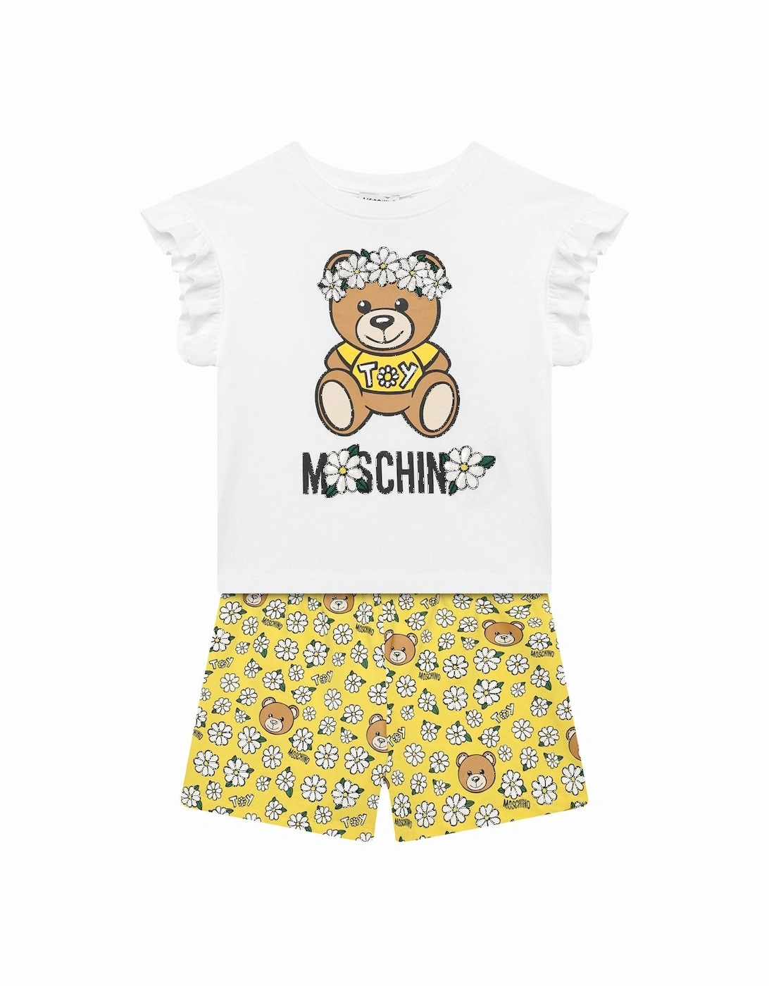 Girls Bear T-Shirt & Shorts Set White, 7 of 6