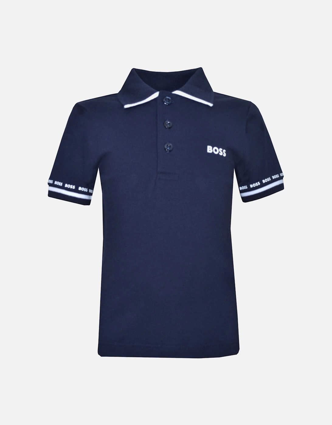 Boy's Navy Slim fit Polo Shirt, 4 of 3