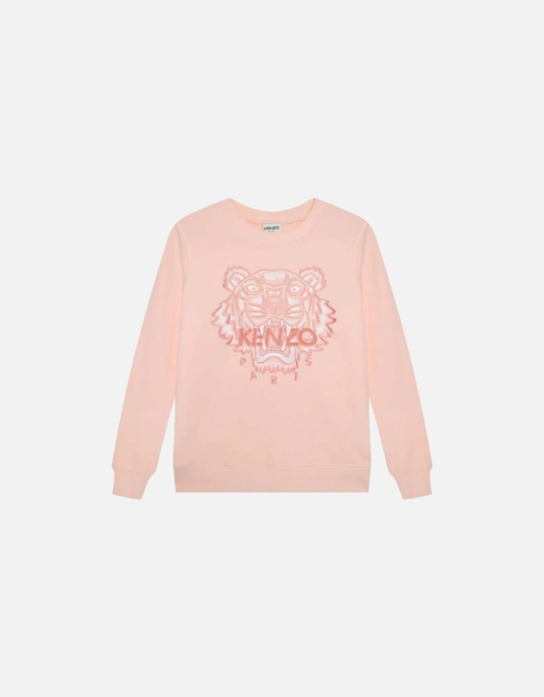 Girls Pink Tiger Sweater Pink
