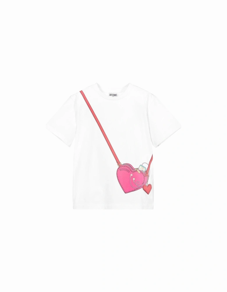 Girls Pouch T-Shirt White