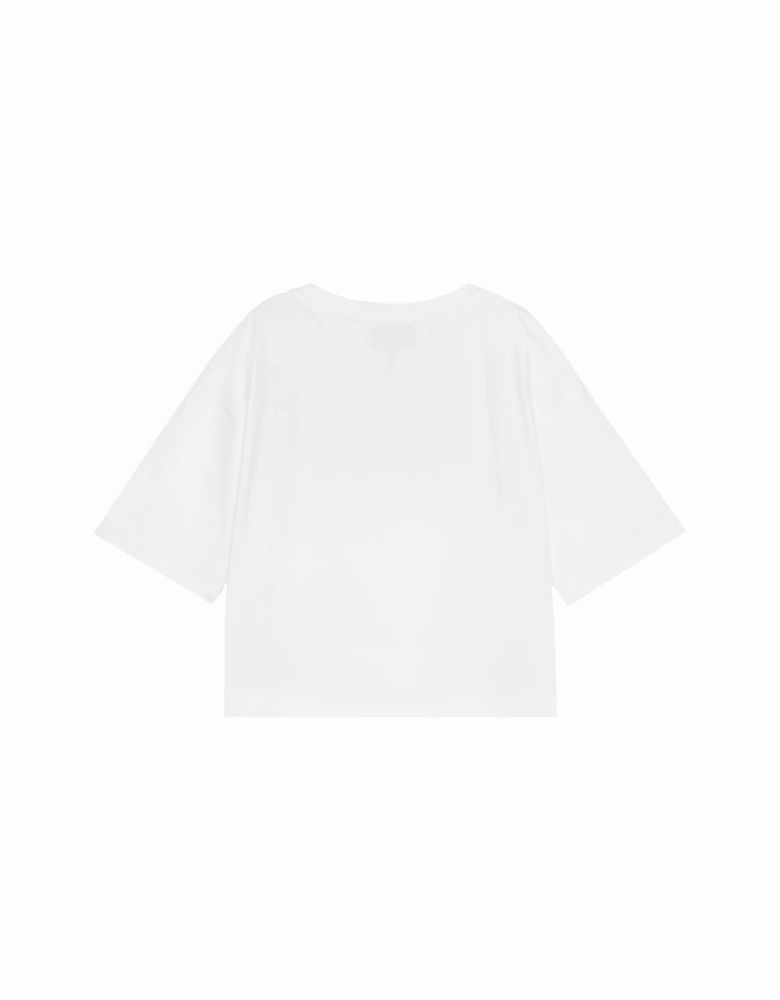 Girls Cropped Logo T-Shirt White