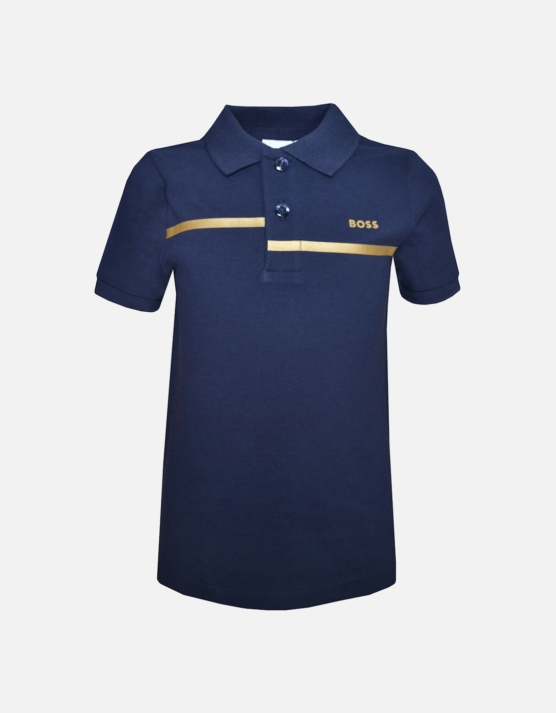 Boy's Navy/Gold Polo Shirt, 3 of 2