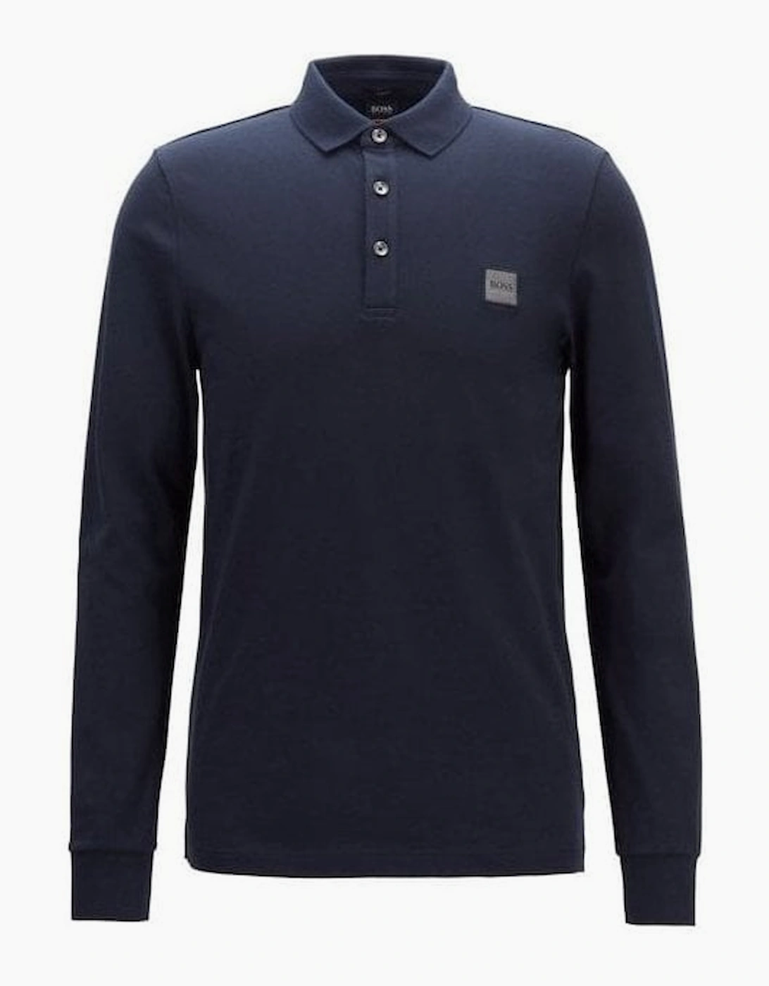 Men's Hugo Boss Slim Fit Navy Passerby Long Sleeved Polo Shirt - Size: 46