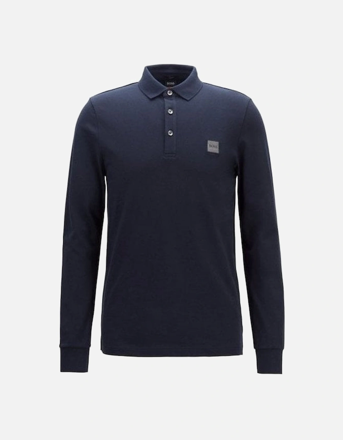 Slim Fit Navy Passerby Long Sleeved Polo Shirt, 2 of 1