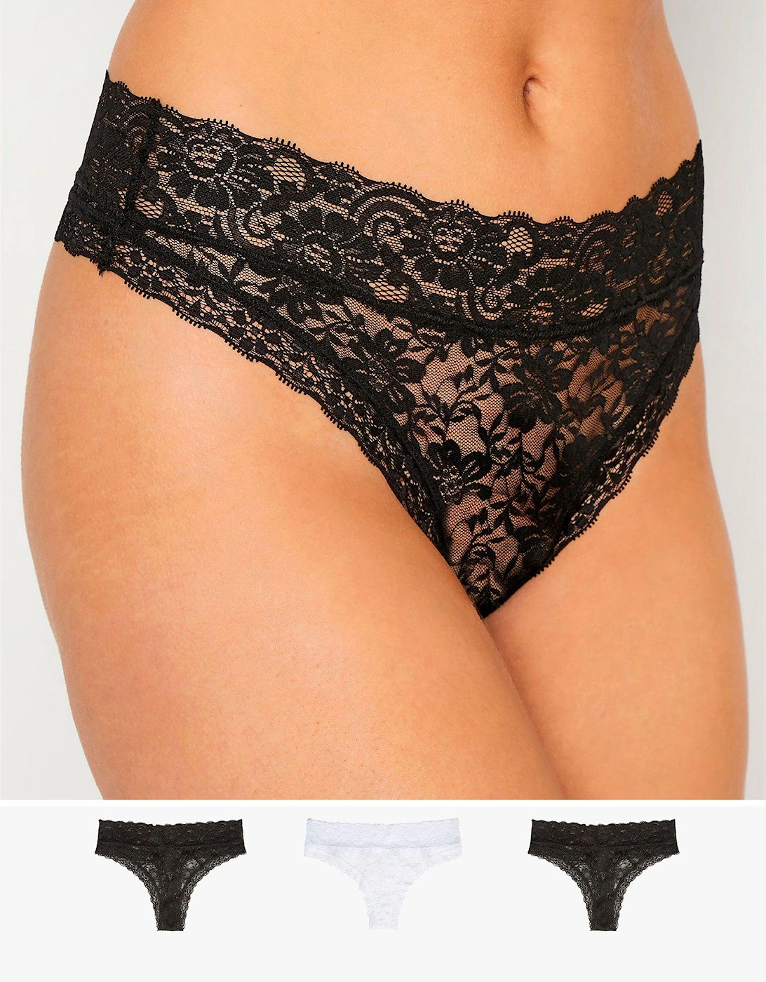 3 Pack Floral Lace Thong, 2 of 1