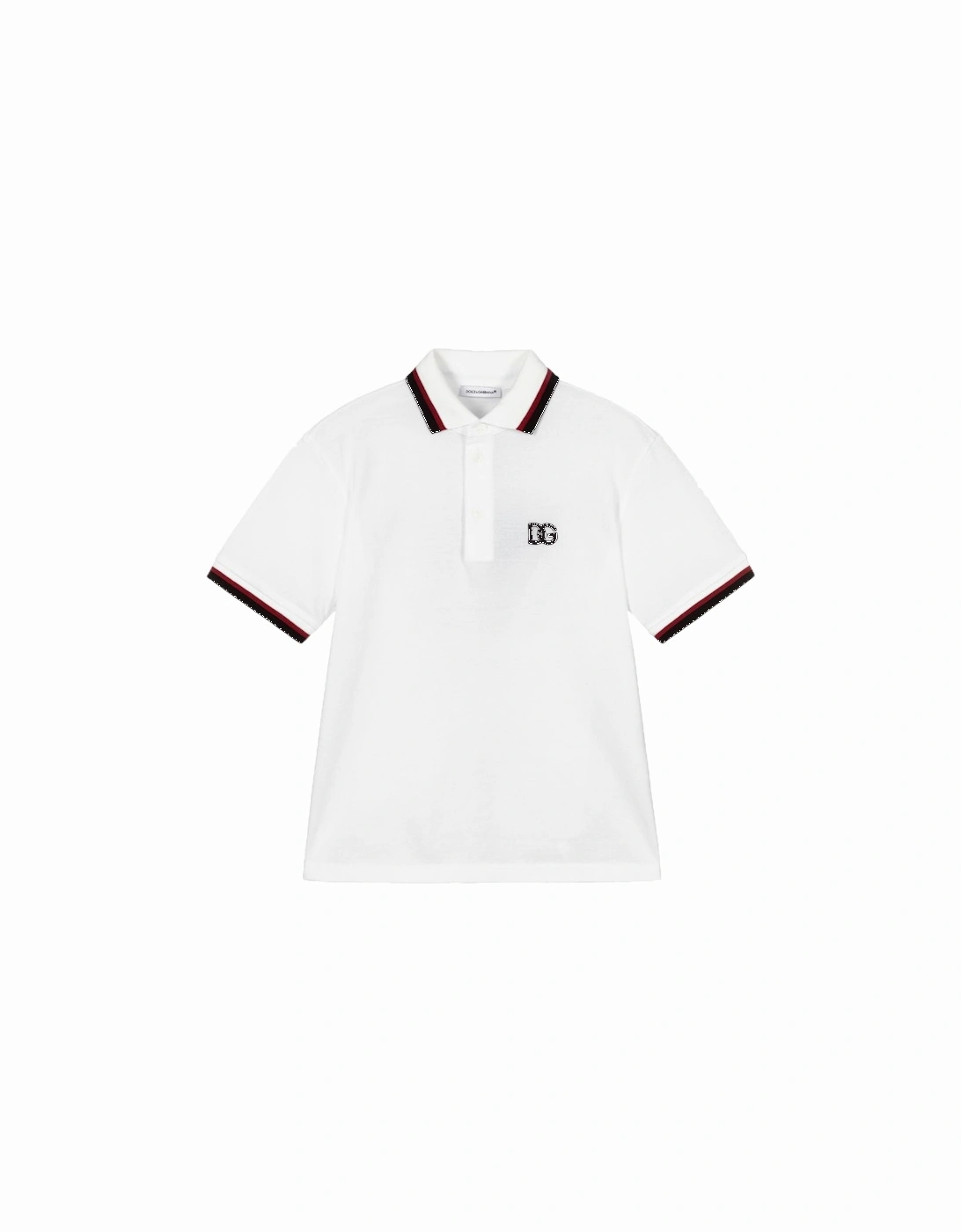 Boys Logo Stripe Polo Shirt White, 4 of 3