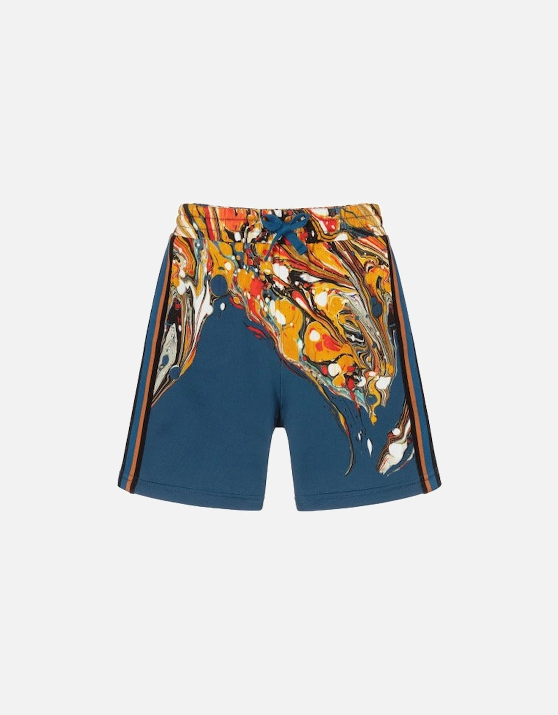 Boys Marble Print Shorts Blue, 4 of 3