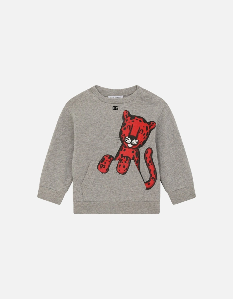 Baby Boys Animalier Leopard Sweater Grey