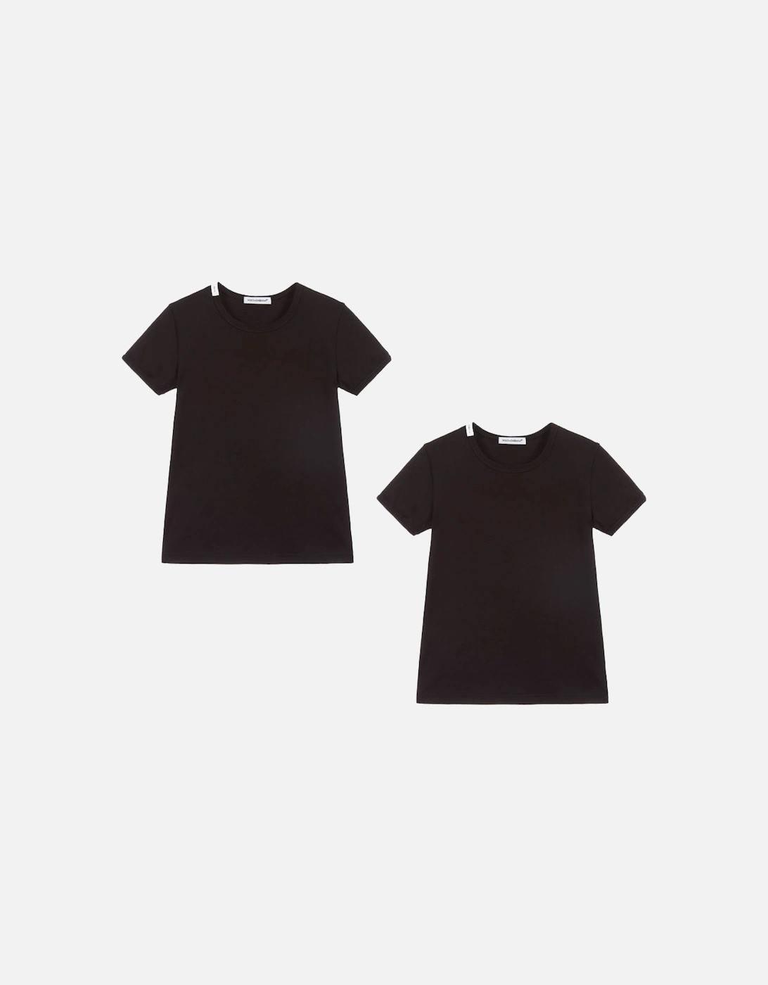 Boys Twin-Pack Cotton T-Shirt Black, 3 of 2