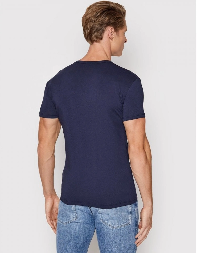 Cotton 2Pack Round Neck Navy T-Shirt