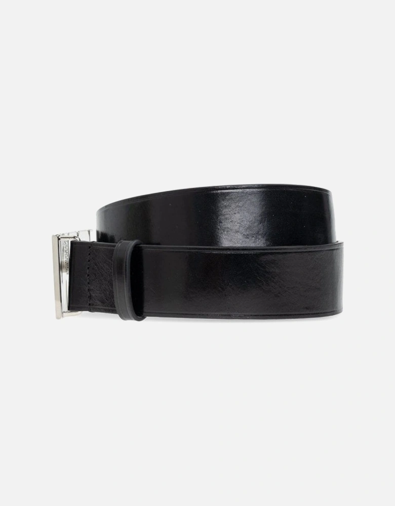 Leather ICON Buckle Black Belt
