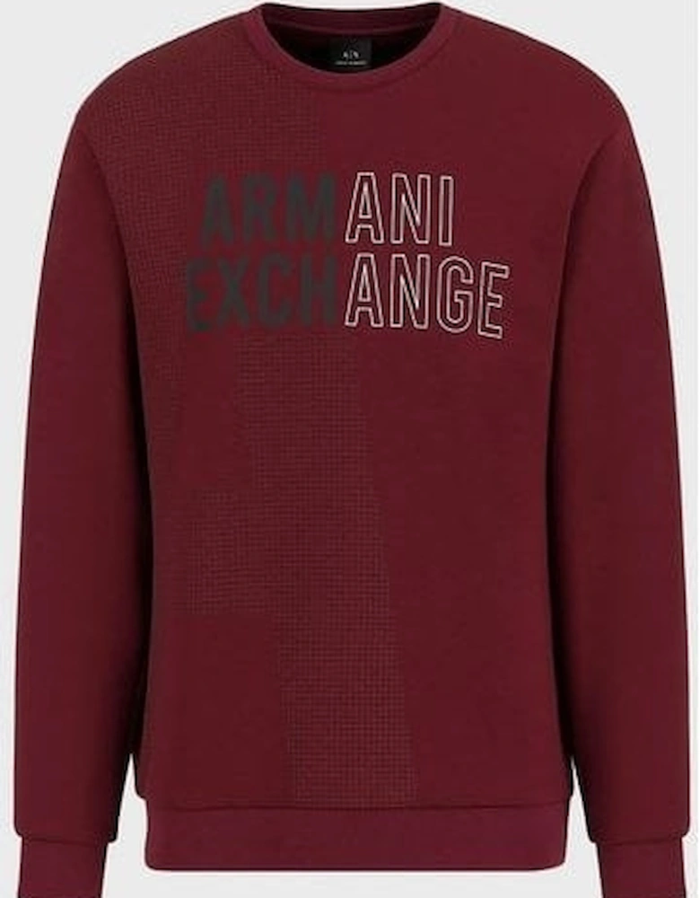 Cotton Printed Logo Burgundy Sweatshirt