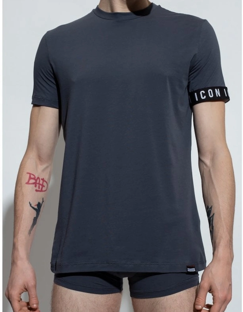 Icon Tape Logo Basic Dark Grey T-Shirt