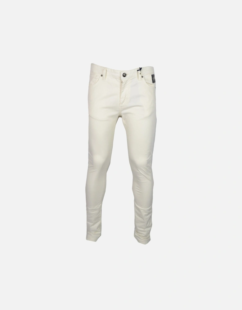 Cotton Slim Fit Off White Chino