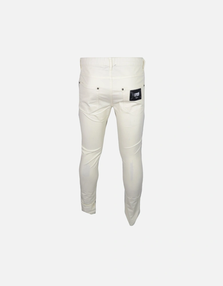 Cotton Slim Fit Off White Chino