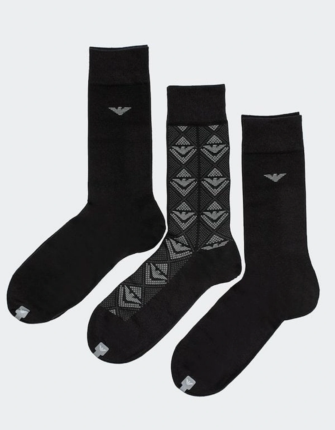 3 Pack Socks In Black/Grey Gift Set, 3 of 2