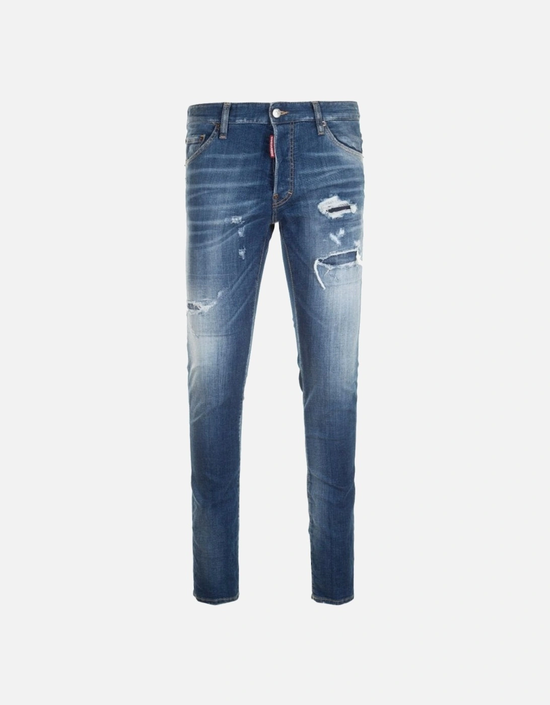 Cotton Distressed Mid Wash Cool Guy Jeans, 4 of 3