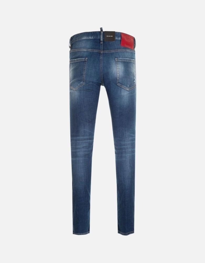 Cotton Distressed Mid Wash Cool Guy Jeans