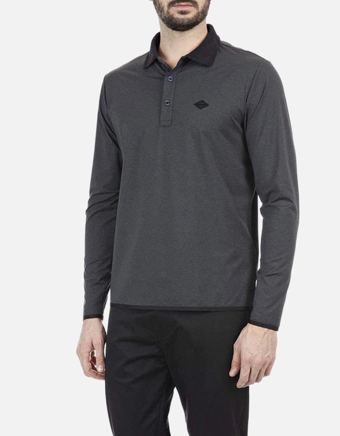 Polyamide Long Sleeve Dark Grey Polo, 3 of 2