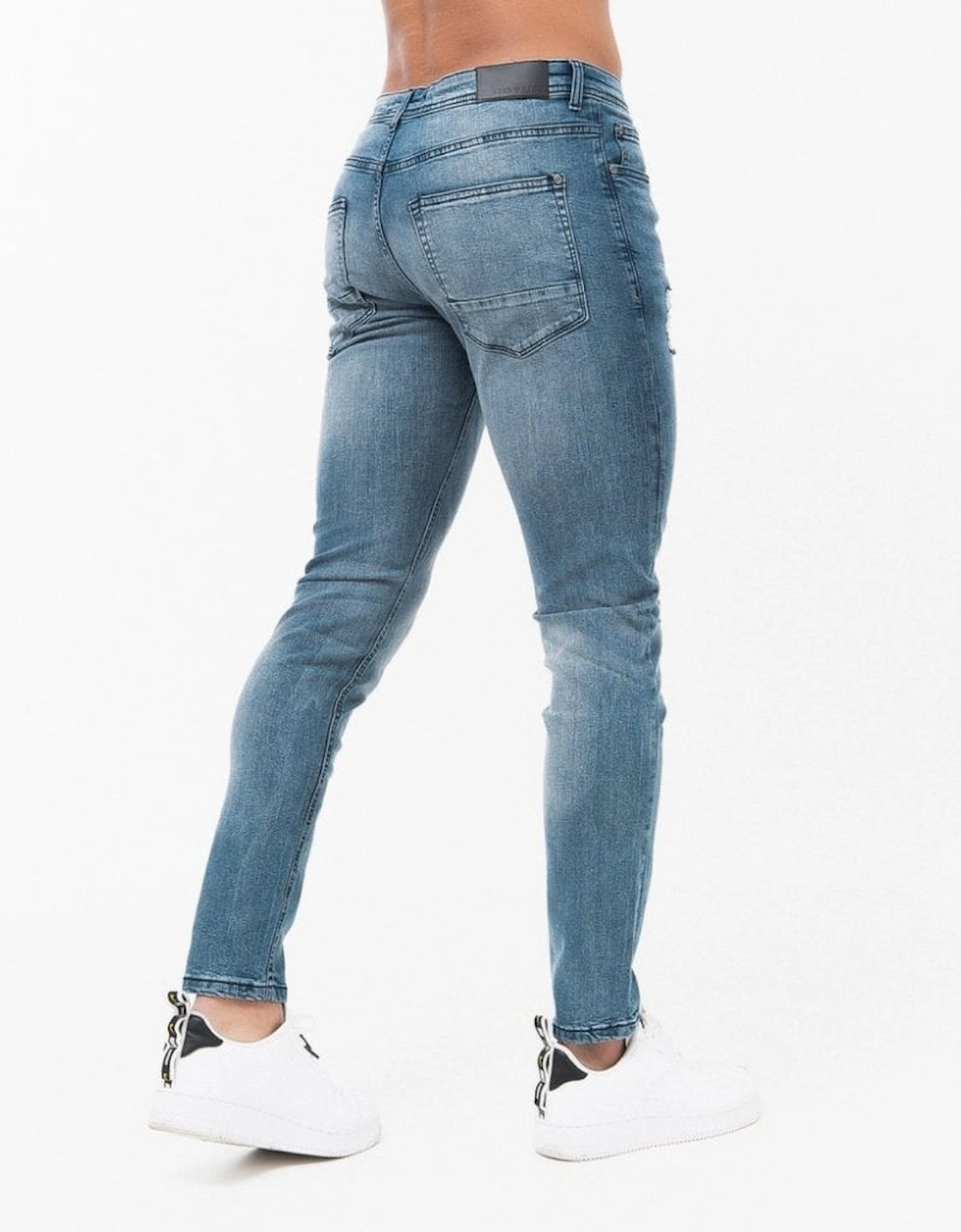 Blue Ripped Slim Fit Jeans