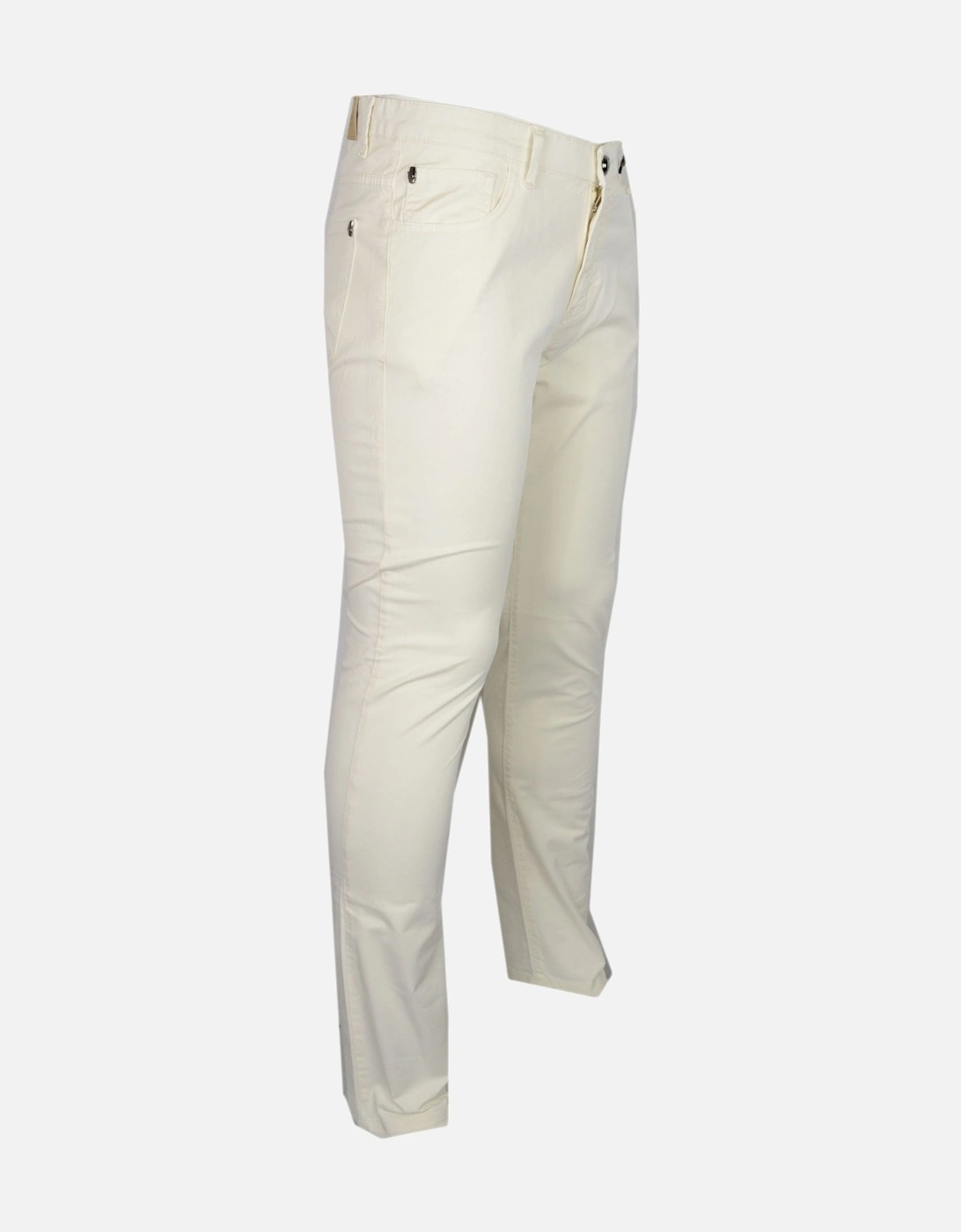 Cotton Slim Fit Off White Chino