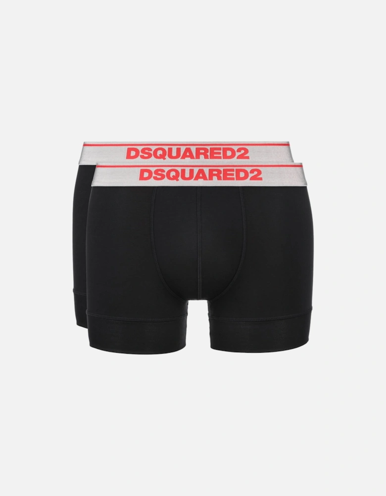 Cotton 2Pack Black/Red Boxers