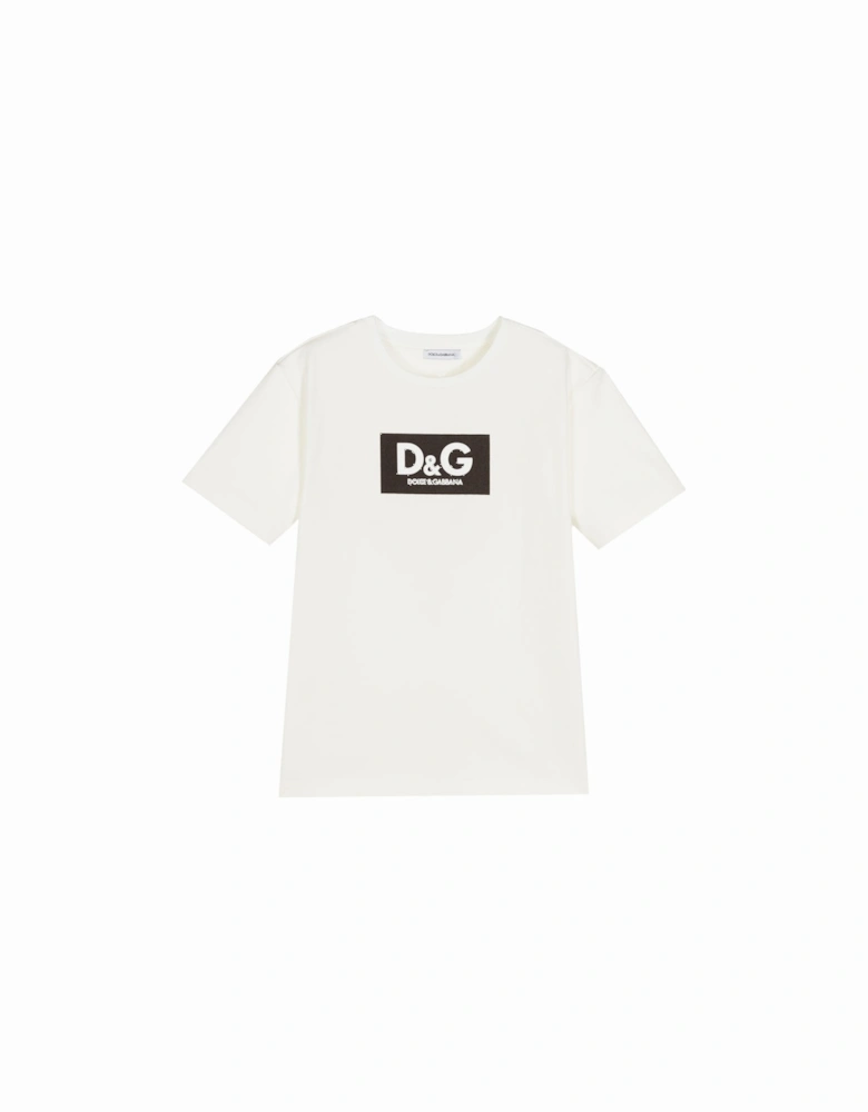 Boys Oversized Logo T-Shirt Cream